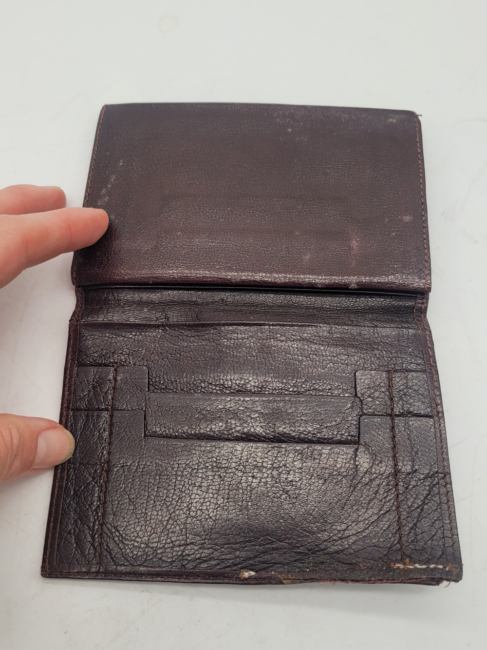 MCM Vintage Cognac Leather Wallet, Slim Design With Multiple Fold Out ID Windows